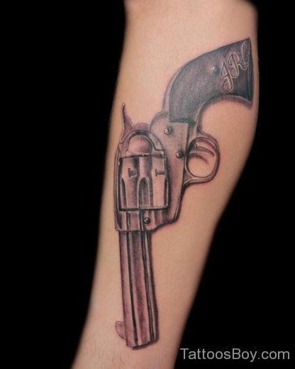 Beautiful Gun Tattoo Design-TB1112