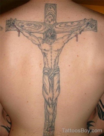 Wonderful Jesus Tattoo On Back-TB14169