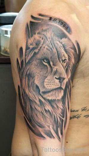  Lion Tattoo On Half Sleeve