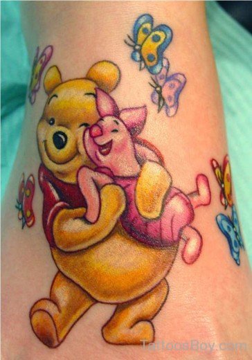 Wonderful Teddy And Butterlfly Tattoo-TB149