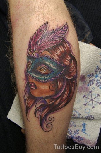 Wonderful Venetian Mask Tattoo Design-TB1148