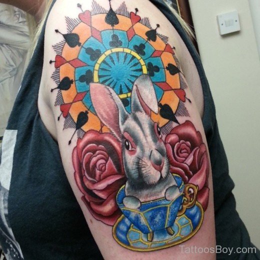 Wonderland White Rabbit Tattoo-TB198