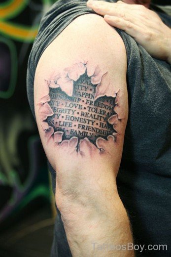 Wording And Leaf Tattoo-TB1198