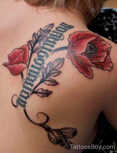 Wording And Poppy Tattoo