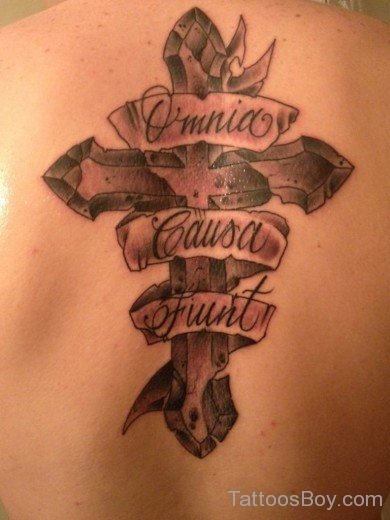 Wording Cross Tattoo