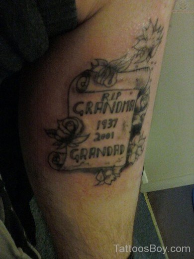 Wording Tattoo On Leg