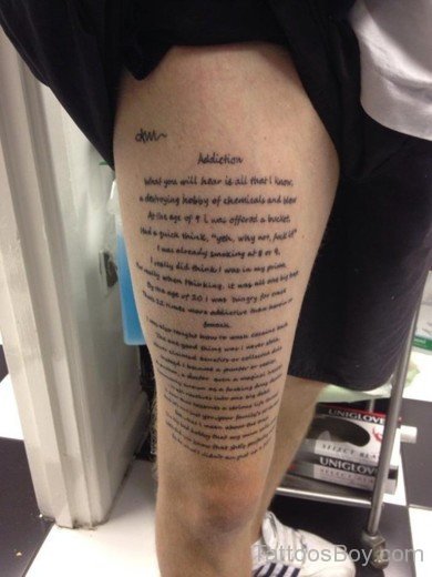 Wording Tattoo On Thigh-TB1150