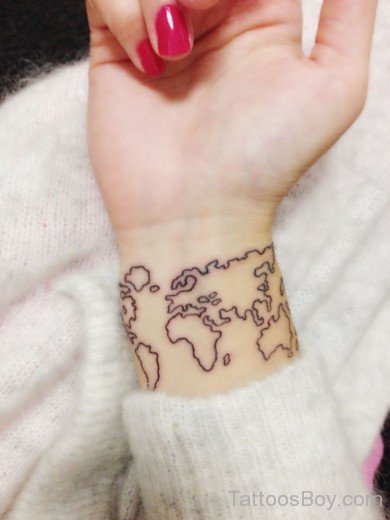 World Map Tattoo Design-TB169
