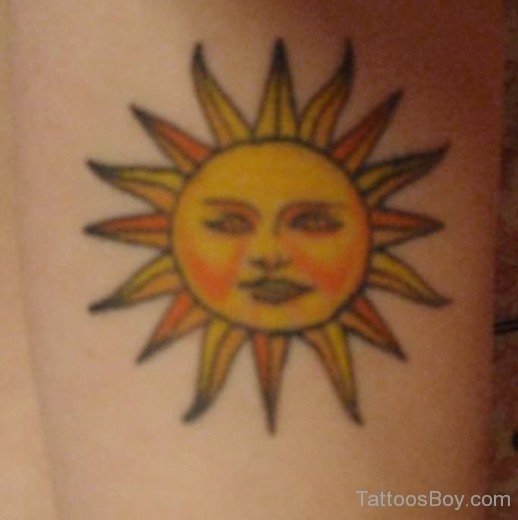 Yellow Ink Sun Tattoo-TB1119