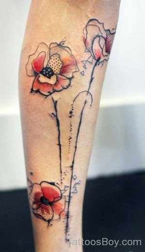 Cool Poppy Flower Tattoo-TB1016