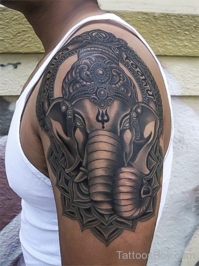 Ganesha Tattoo On Shoulder-TB1096