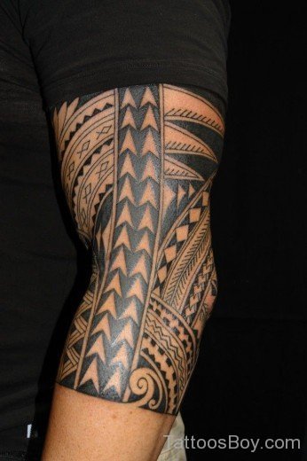  Polynesian Tribal Tattoo On Arm-TB1173