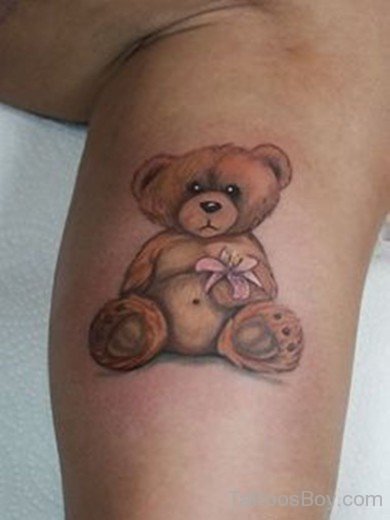 Simple teddy bear tattoo-TB133