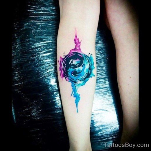 Awesome watercolor Yin Yang Tattoo-TB1201