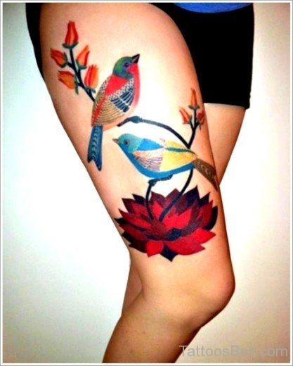 Attractive Bird Tattoo On Thigh-TB14003