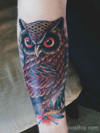 Attractive Owl Tattoo On Arm-TB1003