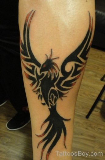 Attractive Phoenix Tattoo On Leg-TB1002