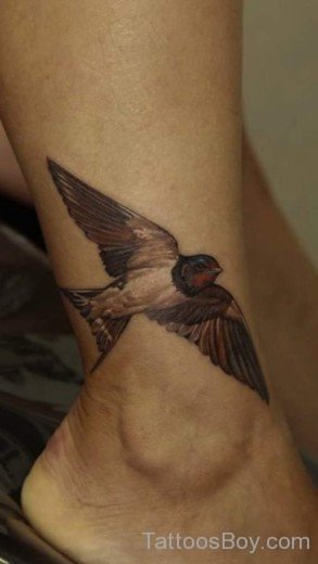 Awesome Bird Tattoo On Ankle-TB14004