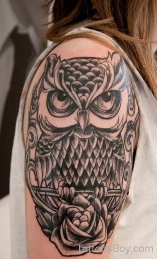 Owl Tattoo On Shoulder