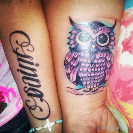 Awesome Owl Tattoo On Wrist-TB1011