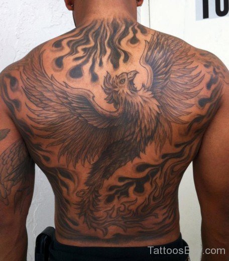 Awesome Phoenix Tattoo On Full Back-TB1007