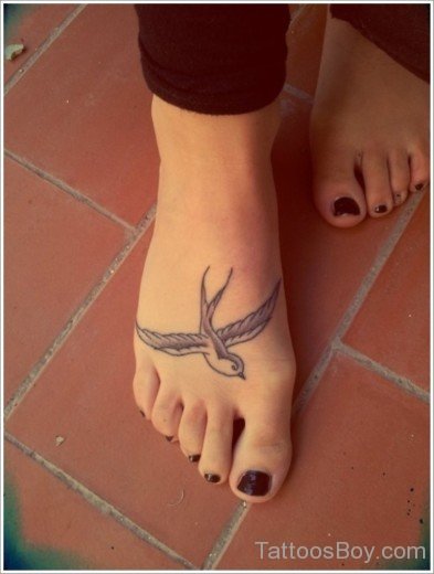 Awesome Swallow Tattoo Foot-TB1407