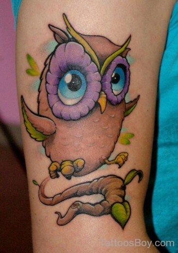 Baby Owl Tattoo Design