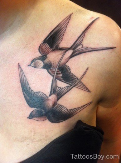 Bird Tattoo On Chest