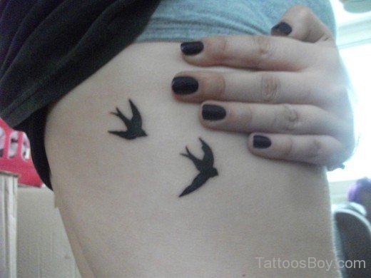 Birds Tattoo On Rib