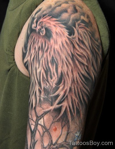 Black And Grey Phoenix Tattoo-TB1011