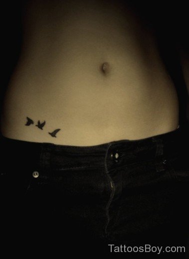 Black Bird Tattoo On Waist