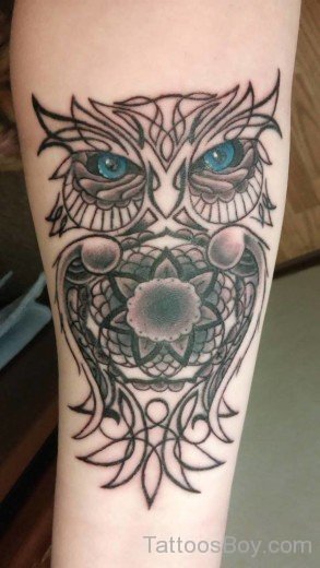 Blue Eyes Owl Tattoo