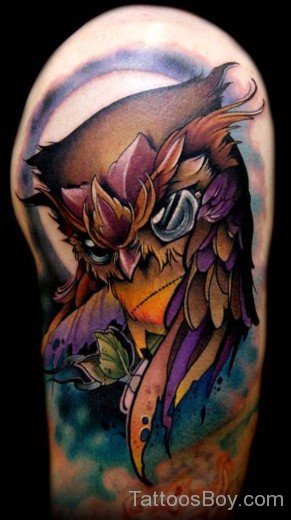 Colored Owl Tattoo