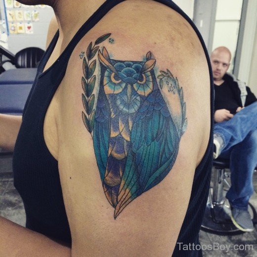 Owl Tattoo On Bicep