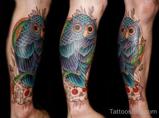 Colorful Owl Tattoo