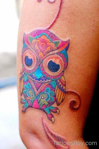 Colorful Owl Tattoo Design-TB1051