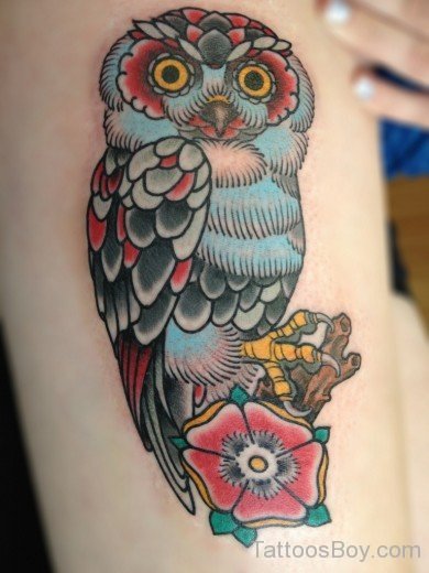 Colorful Owl Tattoo