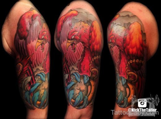Colorful Phoenix Tattoo On Half Sleeve-TB1023