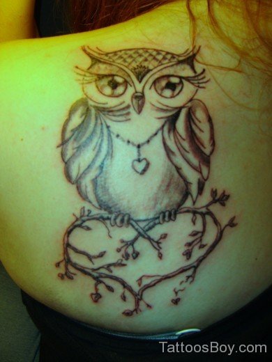 Cool Owl Tattoo On Back