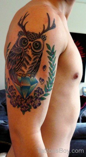 Diamond And Owl Tattoo