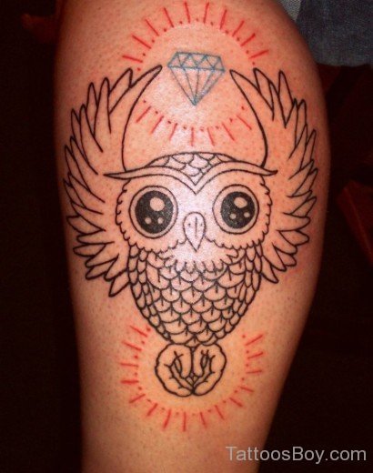 Diamond And Owl Tattoo