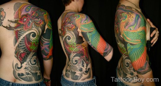 Dragon And Phoenix Tattoo Design-TB1026