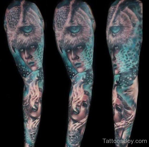 Elegant Full Sleeve Tattoo