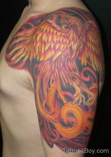 Elegant Phoenix Tattoo Design-TB14023