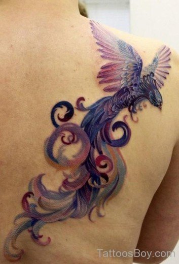 Fantastic Phoenix Tattoo Design On Back-TB14025