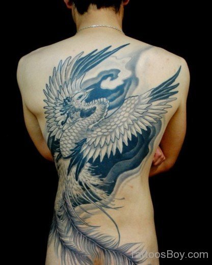 Fantastic Phoenix Tattoo On Back-TB14026