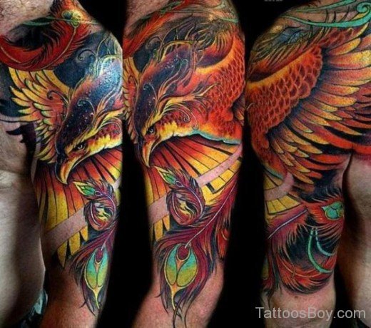 Fantastic Phoenix Tattoo On Half Sleeve-TB14027
