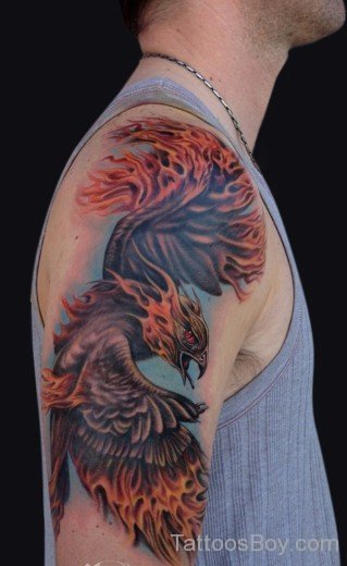 Phoenix Tattoo On Shoulder-TB14028