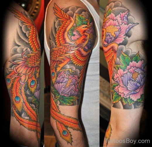 Flower And Phoenix Tattoo-TB1041