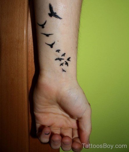 Flying Birds Tattoo On Wrist-TB14072